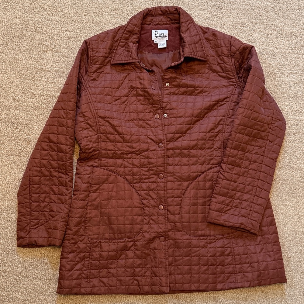 Lilly Pulitzer Quilted Brown Puffer Jacket